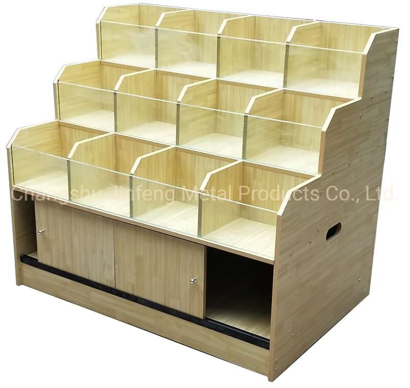 Supermarket Shelf Convenience Store Wooden Display Stand for Dry Good