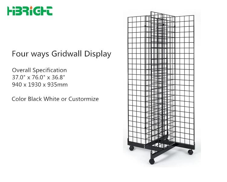 Shopping Mall Gridwall Metal Display Stand Retail Racking Units Supermarket Shelves Display Shelf