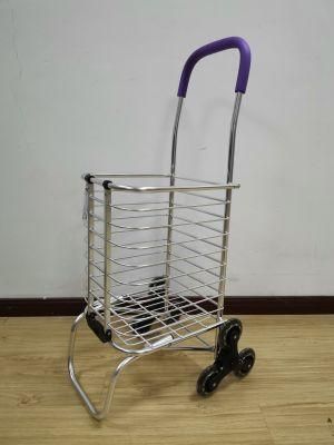 China Supplier 3 Wheel Stair Climbing Folding Cart for Farmers Market Shopping