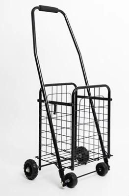 China Small Size Metal Folding Shopping Portable Pull Cart Trolley with Wheels