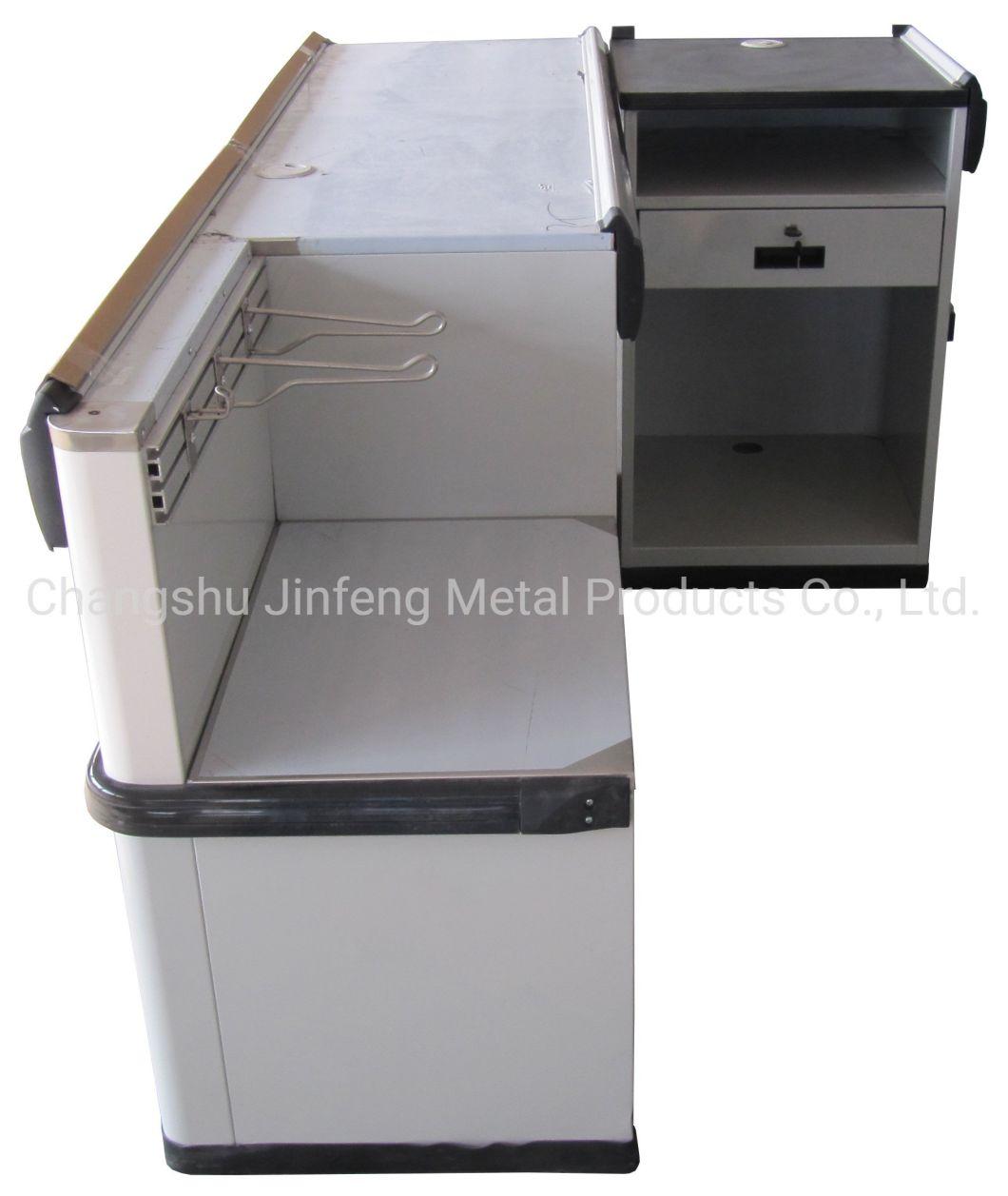Supermarket Cashier Checkout Counter Metal Cashier Desk Jf-Cc-100