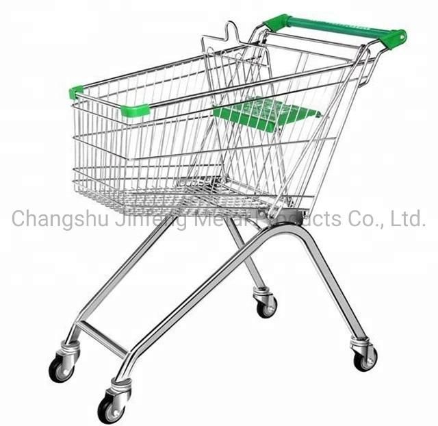 Supermarkets Equipment Metal Shopping Trolleys with Wheels