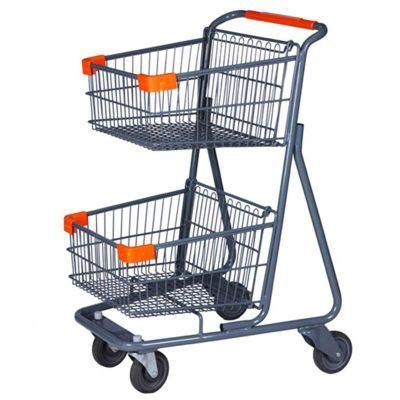 New 2-Layer Shopping Cart Shopping Trolley