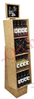 Retail Craft Beer Display Rack Wooden Wine Liquor Bottle Display Stand