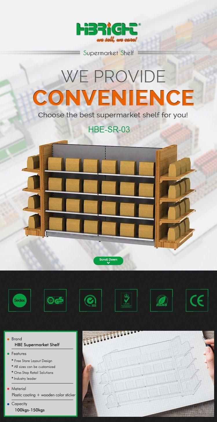 Commercial Supermarket System Gondola Shelving for Sale