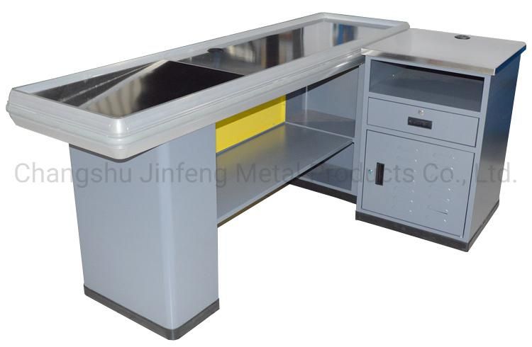 Supermarket Checkout Counter and Cash Desk Metal Cashier Table