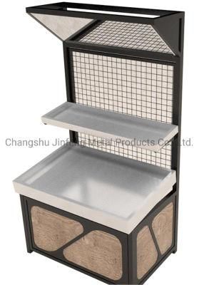 Supermarket 2-Layer Sheet Shelves Metallic Display Rack