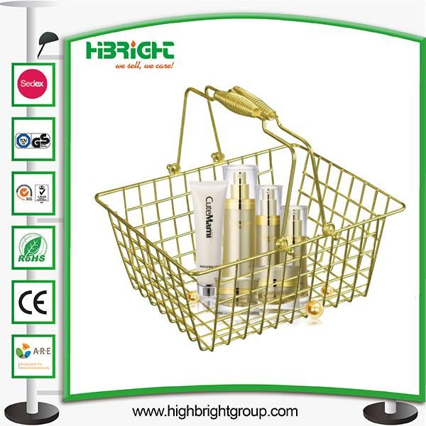 Supermarket Wire Shopping Baskets Plastic Holder for Cosmetic Shops