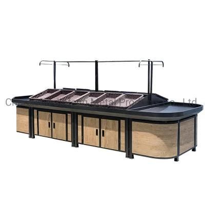 Supermarket Equipment Vegetable Display Rack Fruit and Vegetable Rack Wooden Display Rack