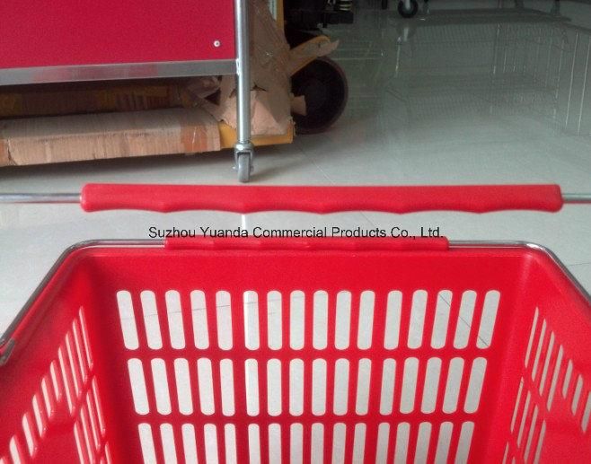 Double Metal Handle Supermarket/Shopping Basket with New PP Material