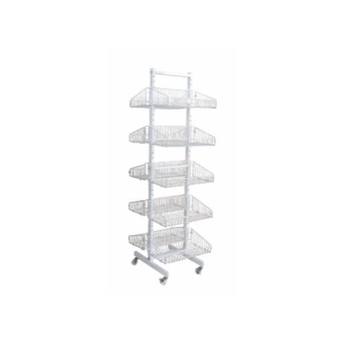 Three-Side Perforated Back Panel Display Rack with Five Wheels