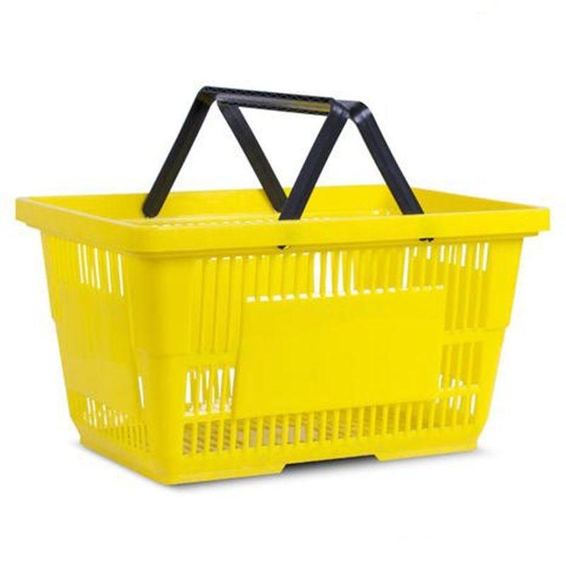 Portable with a Handle PP Material High-End Market Use Folding Carry Shopping Basket for Supermarket
