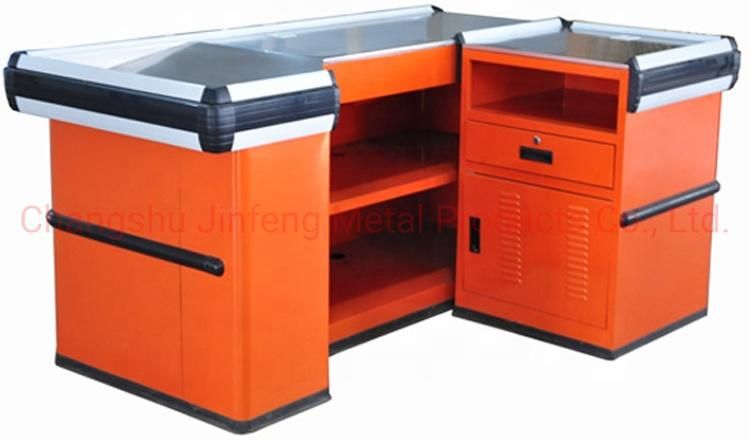 Supermarket Equipment Cashier Desk Convenience Store Metal Checkout Counter Jf-Cc-044