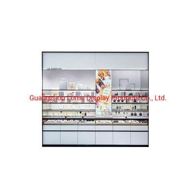 Wooden Cosmetic Store Showcase Furniture for Shopping Mall Makeup Store Display Stand Design