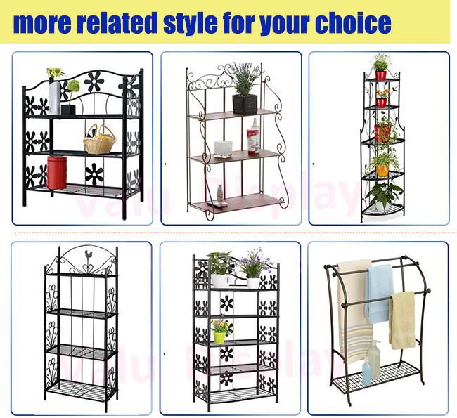 3-Tier Home and Outdoor Garden Decorative Metal Bathroom Balcony Shelf