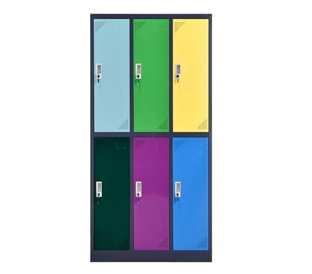 6 Doors Vintage Metal Sports Gym Storage Locker