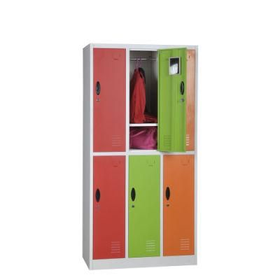 Gdlt Lightweight Steel Metal Wardrobe Steel 6 Door Locker Gym Locker Casillero