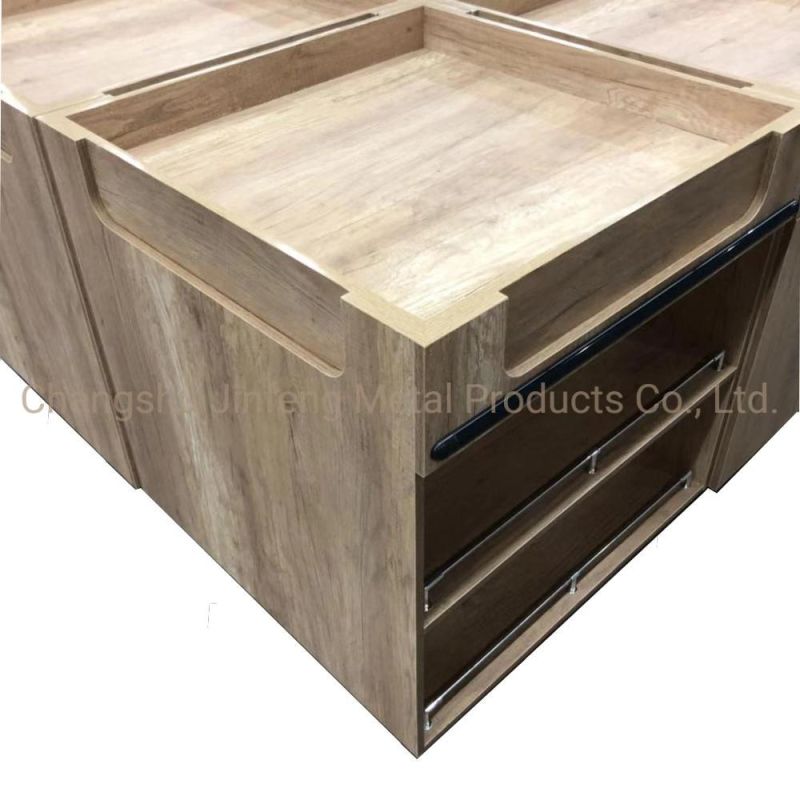 Supermarket and Store Display Shelf Promotional Stand with Wood