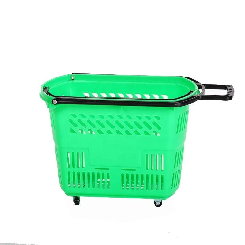 Hot Selling Plastic Fruit Hand Basket Shopping Basket with Wheels