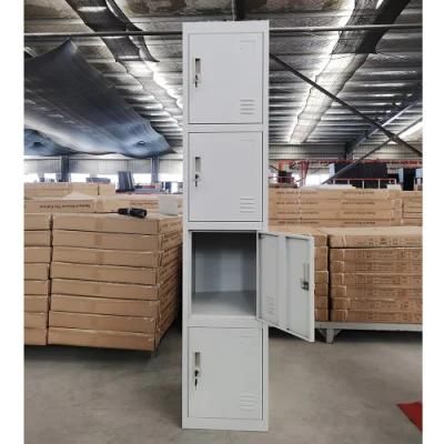 Steel Four Doors Locker Cabinet Metal Storage Lockers for Changing Room