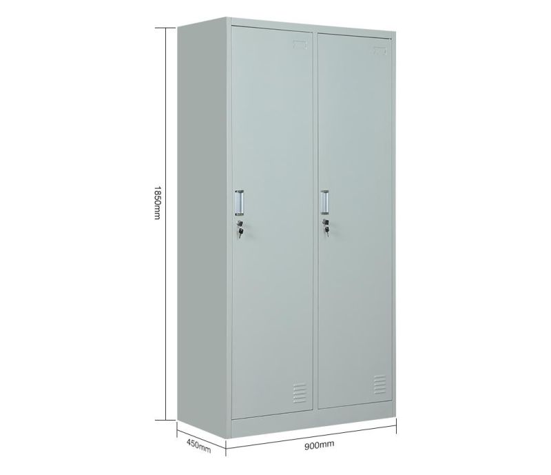 Double Door Metal Clothes Cabinet Steel Wardrobe Locker