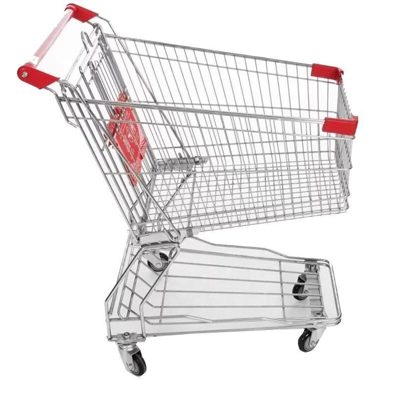 2021 New Folding Metal Hand Push Supermarket Shopping Trolley Cart