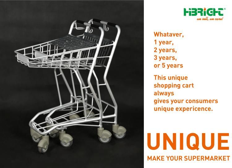 Light Weight Full Aluminum Shopping Trolley Cart for Convenience Store