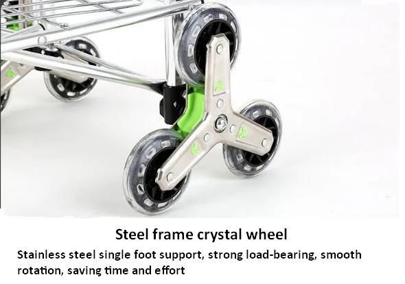 China High Quality Light Aluminum Folding Trolley Stair Climbing Carts with Oxford Bag