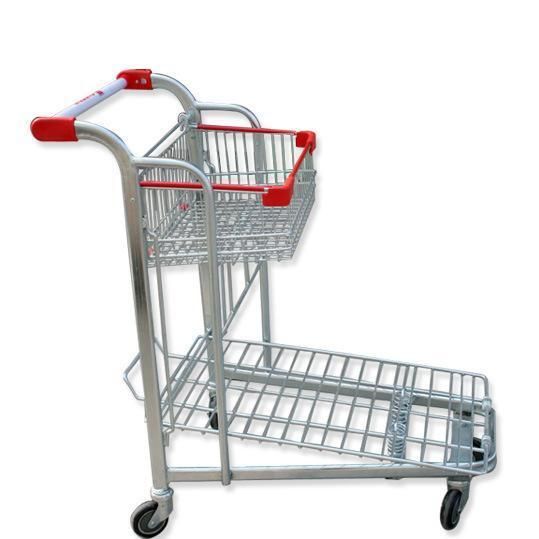 Zinc Plated Metallic Heavy Duty Warehouse Order Shopping Picking Trolley