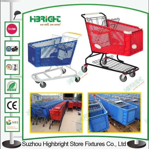 180L Plastic Shopping Trolley Cart