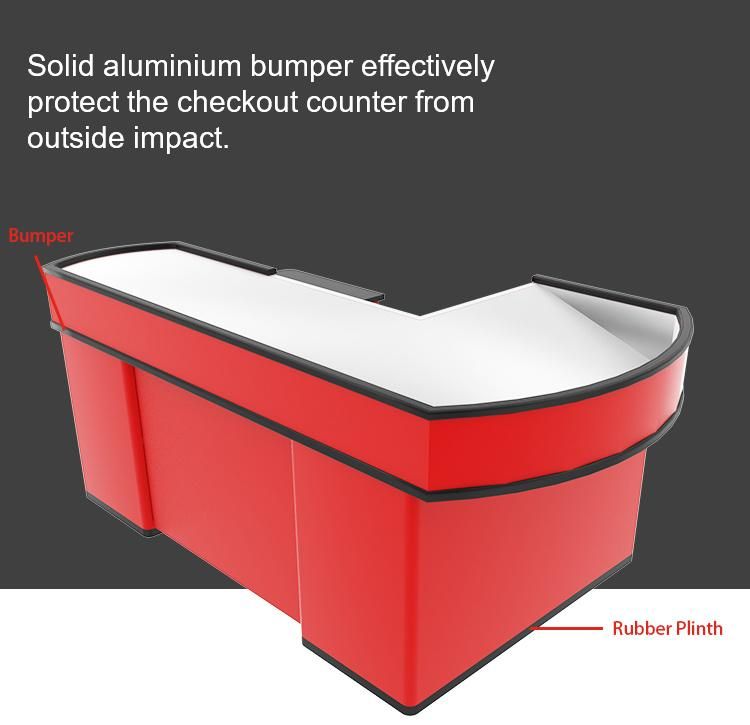 Supermarket Checkout Counter with Belt New Design Reconditioned Store Electric Cashier Counter