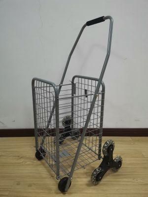 China Vintage Stainless Steel Senior Citizen Shopping Cart with Stair Climbing Wheels