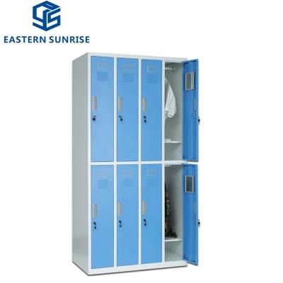 Customized 8 Doors School Locker Grid Storage