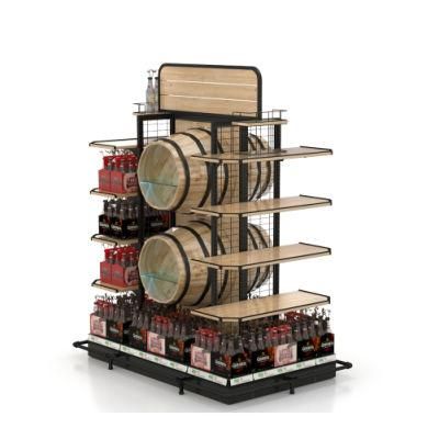 Super Market Wooden Customized Luxury Wine Stand