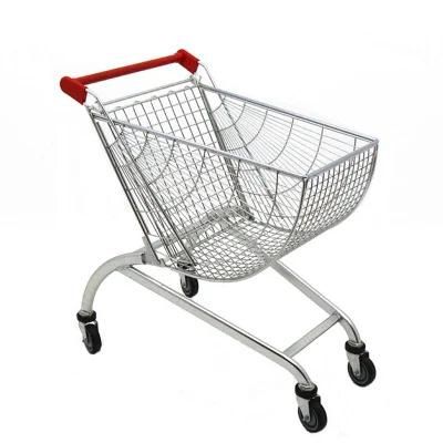 New Design Plastic and Metal Hand Push Grocery Shopping Trolley Cart