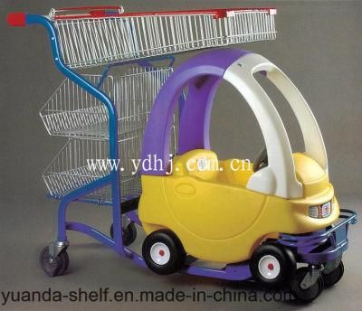 Supermarket Kids Baby Children Trolley Cart with Toy Car