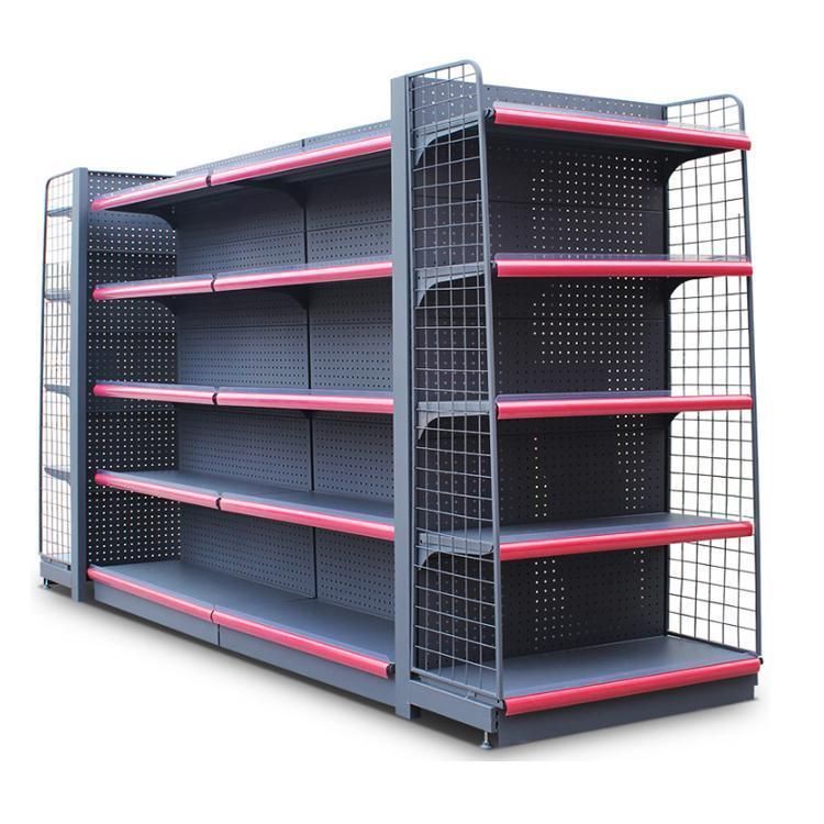 Cold-Rolled Supermarket Shelf High Grade Racking Stand Gift Store Display Gondola