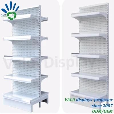 Factory Sale Single Double Sided White Back Panel Supermarket Shelf/Rack