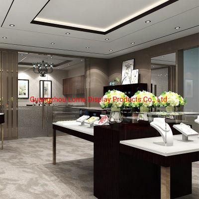 High End Gold Jewelry Interior Decoration Design Showcase Jewelry Display Stand