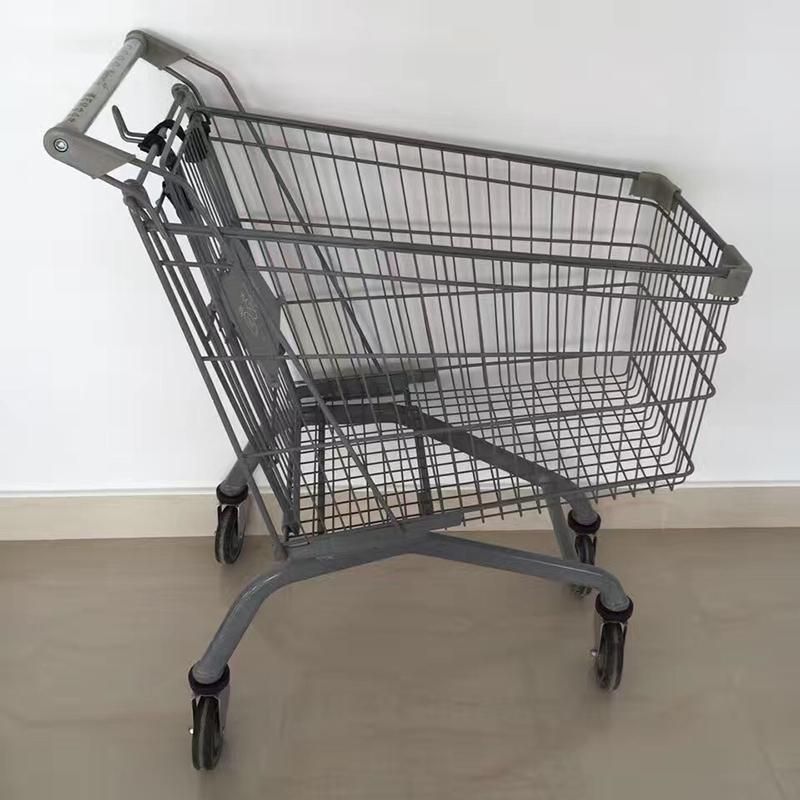 Light Duty Powder Coated Foldable Shopping Trolley for Supermarket