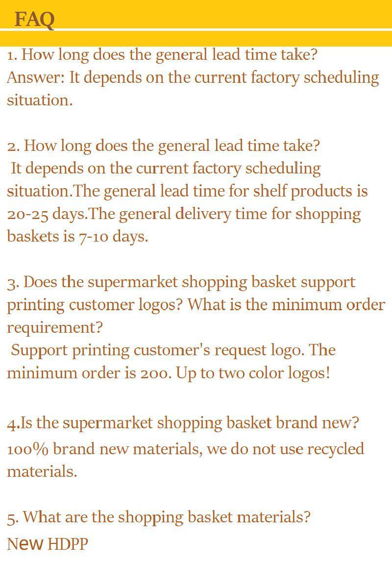 22L Supermarket Shopping Basket Colorful Shoppin Basket