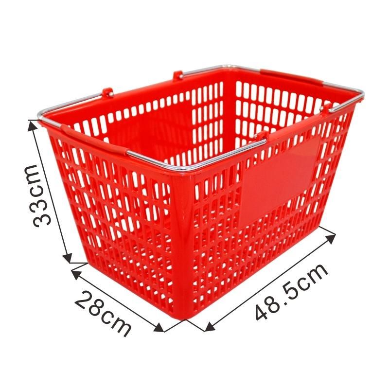 Supermarket Plastic Basket with Handles Manufacturer