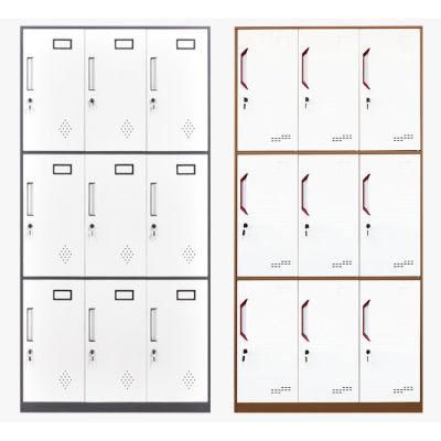 Good Quality Cheap Factory Direct 9 Door Metal Steel Storage Locker Cabinet