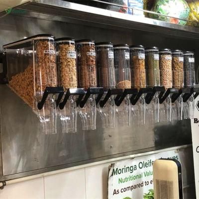 Plastic Transparent Bulk Food Dispenser Gravity Bins Cereal Dispenser