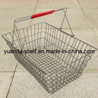 Supermarket Chrome Wire Shopping Basket with Handle