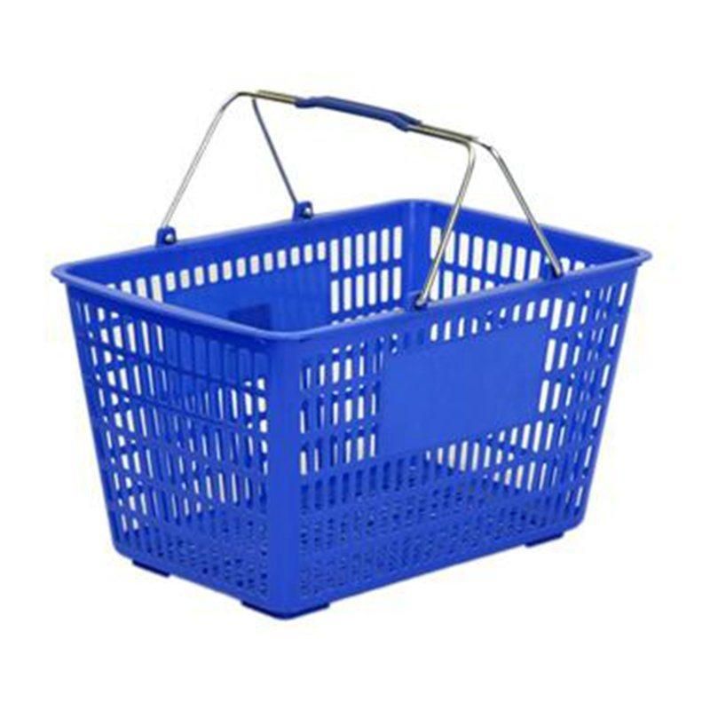 Fashionable Portable Supermarket Shopping Basket Metal Carry Shopping Basket Chrome Basket