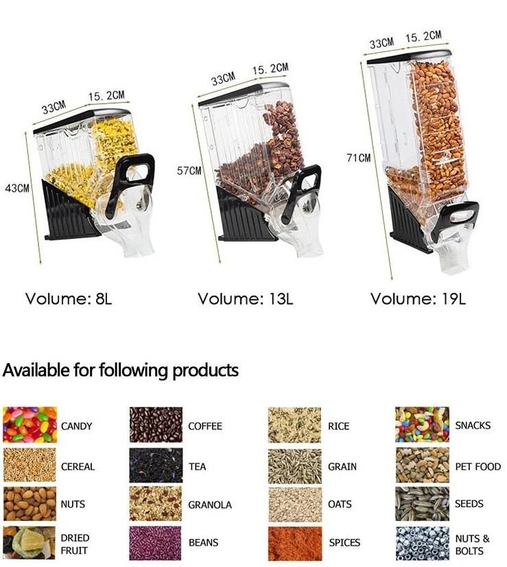 Acrylic Storage Containers Bulk Bean Nuts Food Dispenser Gravity Bin