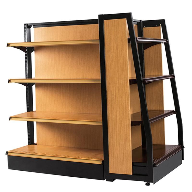 Modern Adjustable Goods Wood Color Four-Post Shelf Rack