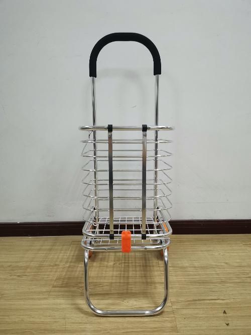 China Personal Farmers Market Folding Shopping Cart in Aluminum Alloy Material