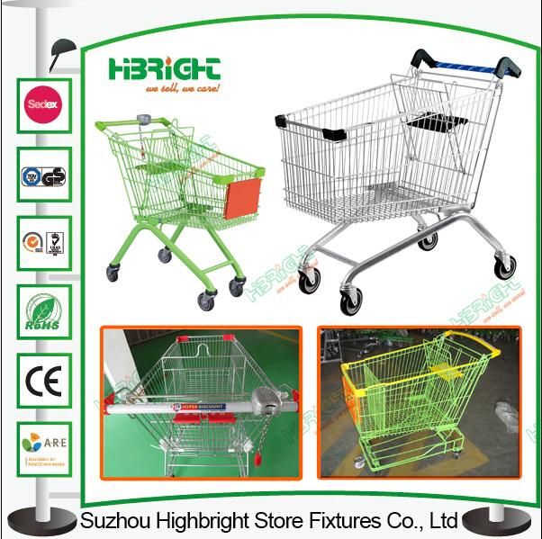 Asian Style Large Volume Supermarket Shopping Cart Trolley